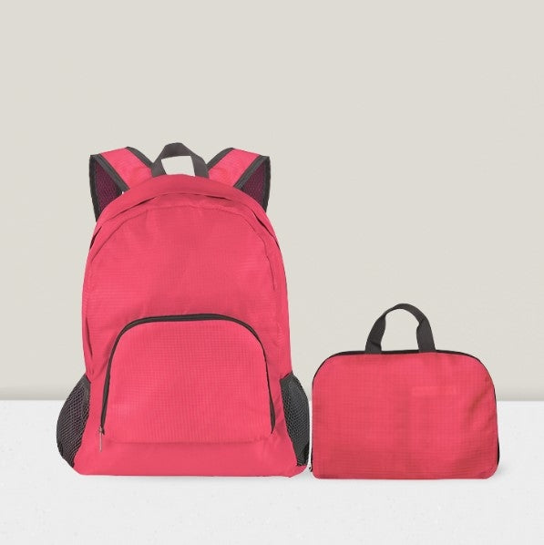 Lazer Outdoor Travel Foldable Backpack Waterproof With Mini Bag Stay-Clean for Camping, Hiking, Travelling, Outdoor Activities (Rose Red)