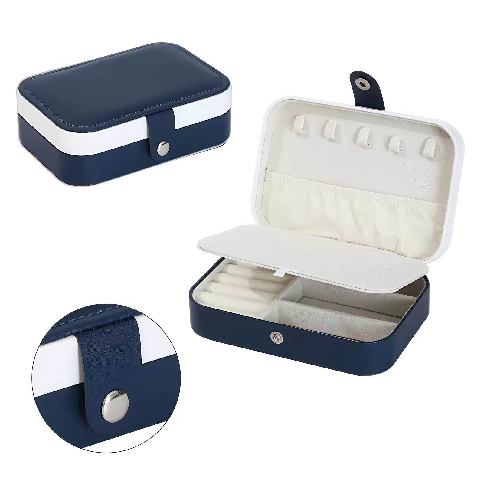 Lazer Jewellery Organiser PU Leather Zipper Portable Storage Box Case with Dividers Container for Rings, Earrings, Necklace Home Organizer