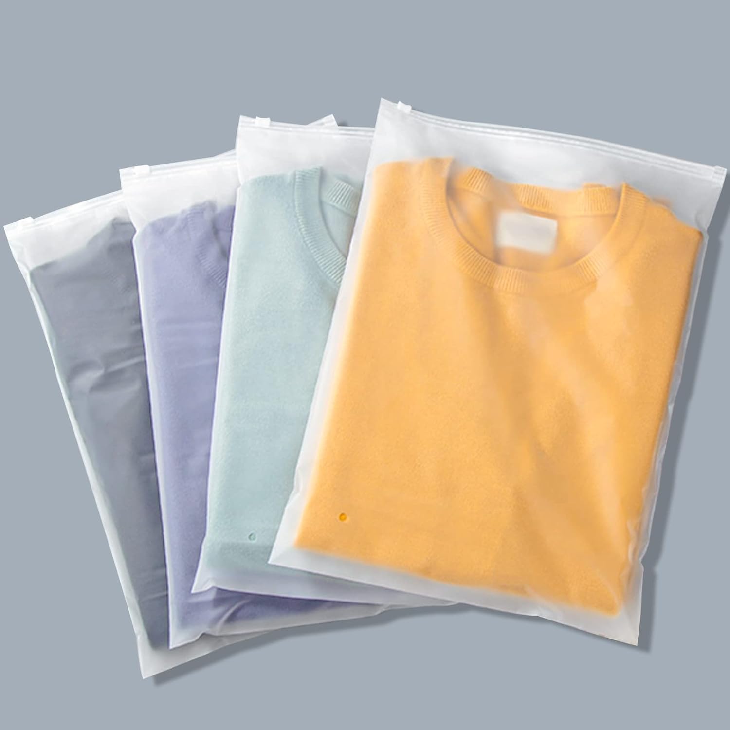 Lazer Pack of 10 Reusable Frosted Zip Bags – Multipurpose Travel Storage Pouches for Clothes, Shoes, Toiletries, Cosmetics & Stationery – Gift & Travel Essentials – 30*35cm