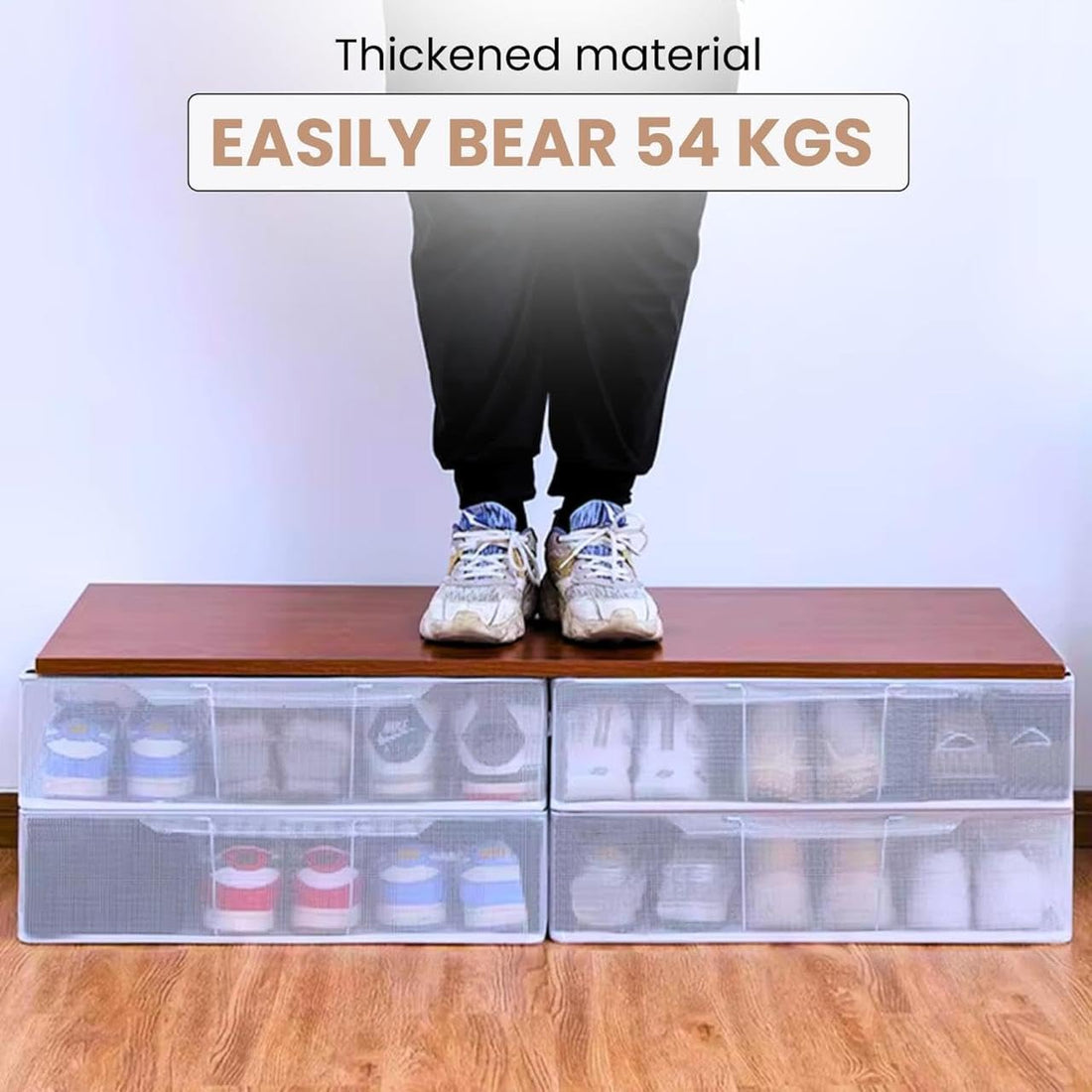 Lazer 27L Under-Bed Storage Bag with Zipper – Transparent Dustproof Organizer for Clothes, Blankets, Shoes & Toys (60×30×15 cm)