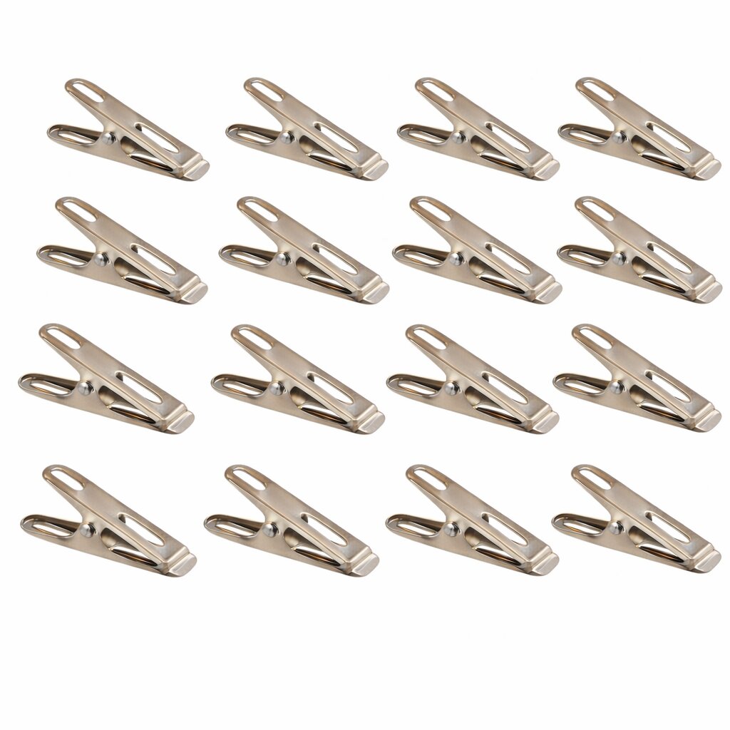 Lazer 16 Pack Stainless Steel Clothespins – Durable 1.5" Utility Clips for Clothesline, Laundry, Craft Projects, Photo Clips & Home Organization