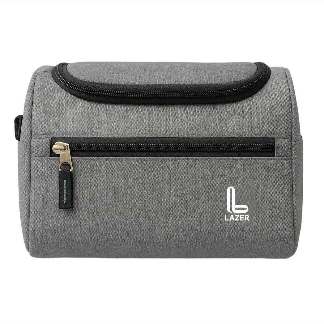 Lazer Toiletry Bag for Travel – 6L Hanging Dopp Kit Organizer with Multiple Compartments, Durable & Water-Resistant – Grey