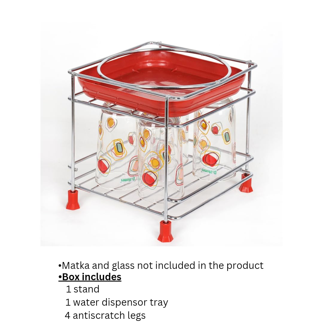 Lazer Round Surface Matka Stand for Water Pot | Pot Stand for kitchen utensils | Steel Matka Stand for Kitchen | Water Pot Stand for Kitchen| 8 X 8 X 7.5 Inch