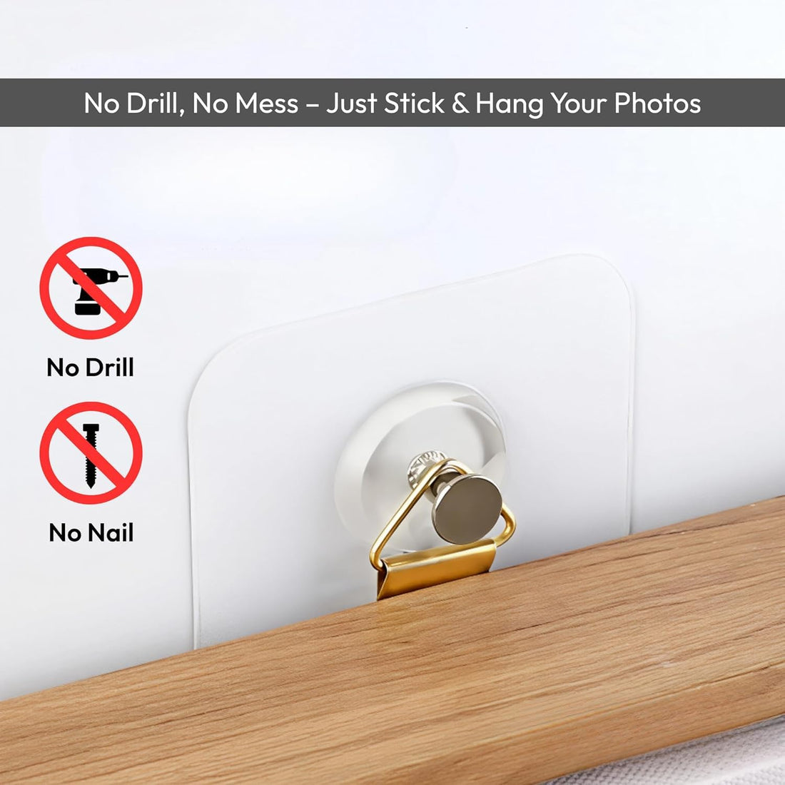 Lazer 20 Pcs Adhesive Wall Hooks, Heavy Duty Self-Adhesive Hooks for Wall Hanging, Transparent Waterproof Sticker Hooks