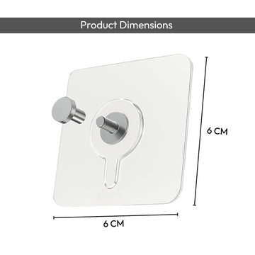 Lazer 20 Pcs Adhesive Wall Hooks, Heavy Duty Self-Adhesive Hooks for Wall Hanging, Transparent Waterproof Sticker Hooks