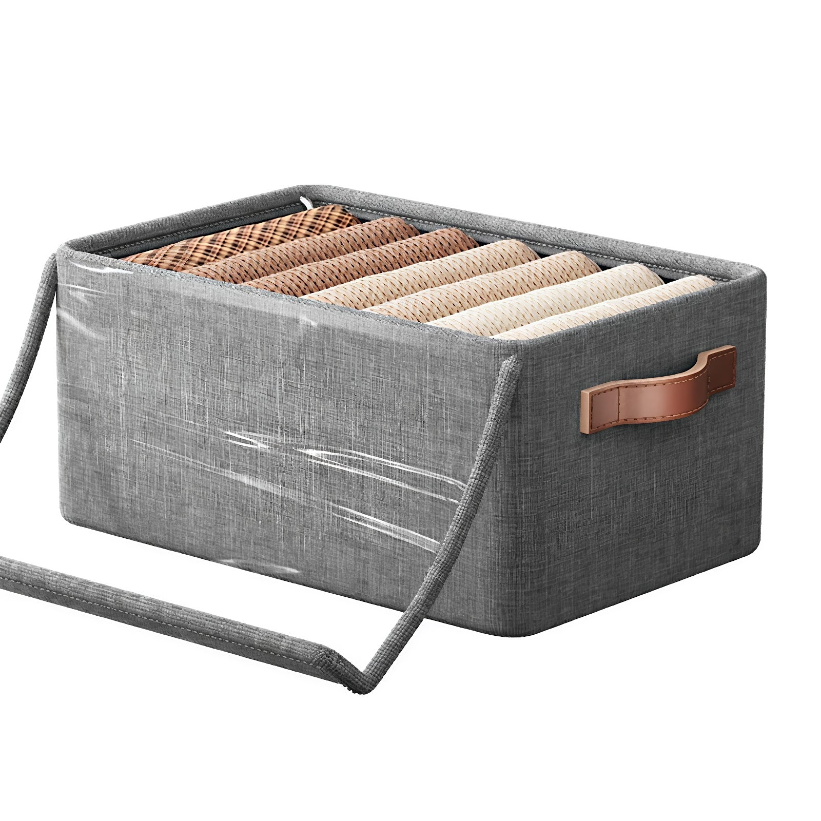 Lazer Collapsible Fabric Storage Cubes Organizer Foldable Storage Basket for Organizing Toys, Books, Shelves, Wardrobe, Closet, Large Storage Box with Handles and Steel Frame Case (Pack of 2)
