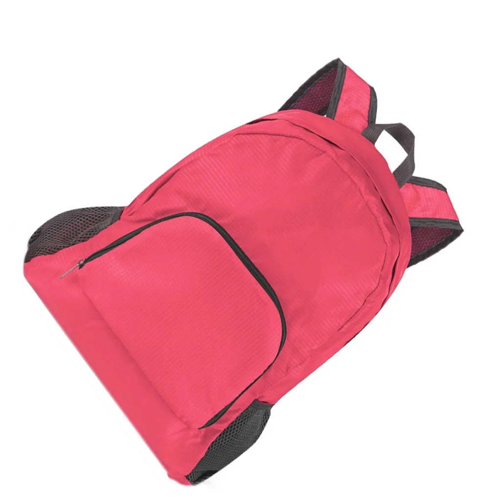 Lazer Outdoor Travel Foldable Backpack Waterproof With Mini Bag Stay-Clean for Camping, Hiking, Travelling, Outdoor Activities (Rose Red)