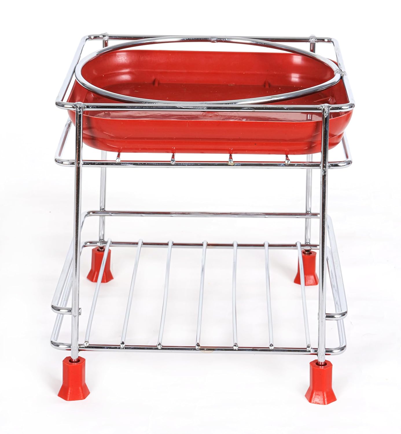 Lazer Round Surface Matka Stand for Water Pot | Pot Stand for kitchen utensils | Steel Matka Stand for Kitchen | Water Pot Stand for Kitchen| 8 X 8 X 7.5 Inch
