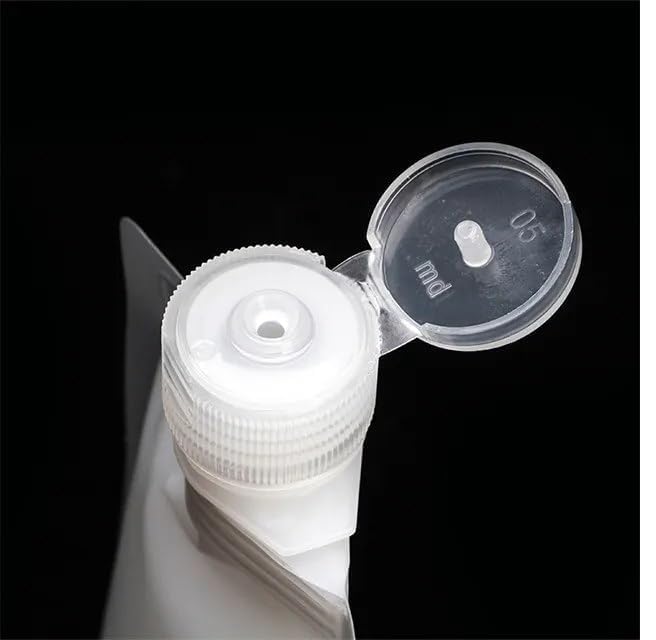 Lazer Transparent Spout Pouch – BPA Free Reusable Plastic Liquid Storage Bag with Cap | Ideal for Juice, Shake, Tea, Coffee & More | 50 ml (Pack of 5)