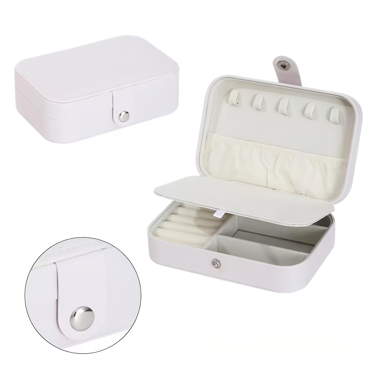 Lazer Jewellery Organiser PU Leather Zipper Portable Storage Box Case with Dividers Container for Rings, Earrings, Necklace Home Organizer