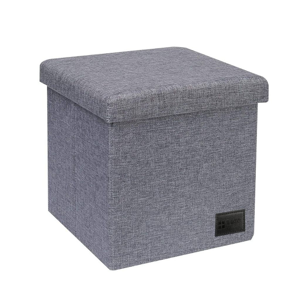 Lazer Linen Folding Organizer Ottoman Storage Bench Footrest