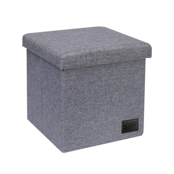 Lazer Linen Folding Organizer Ottoman Storage Bench Footrest