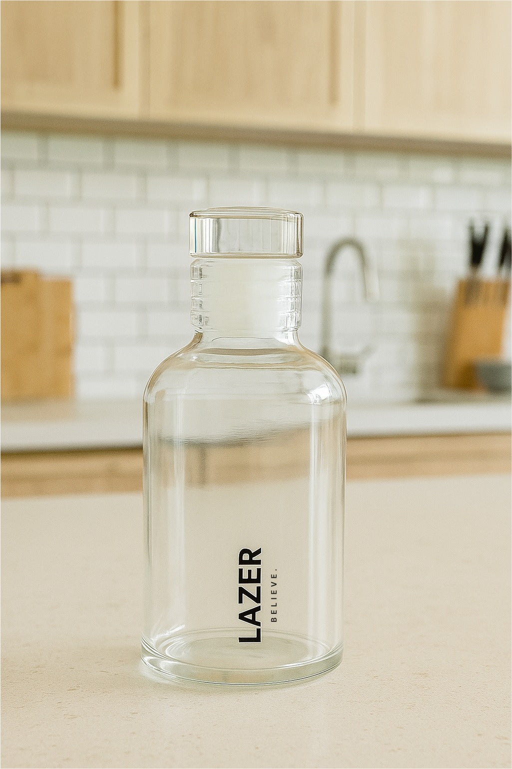 Lazer Pure Borosilicate Glass Water Bottle 300ml – BPA-Free, Eco-Friendly, Durable & Leak-Proof Transparent Bottle