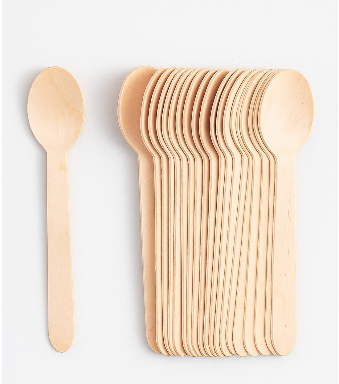 Lazer Pack of 50 Multipurpose Disposable Spoons | Wooden Dining Flatware | Ideal for Kids Birthday, Wedding & Party | Eco-Friendly, Natural & Biodegradable (140mm)