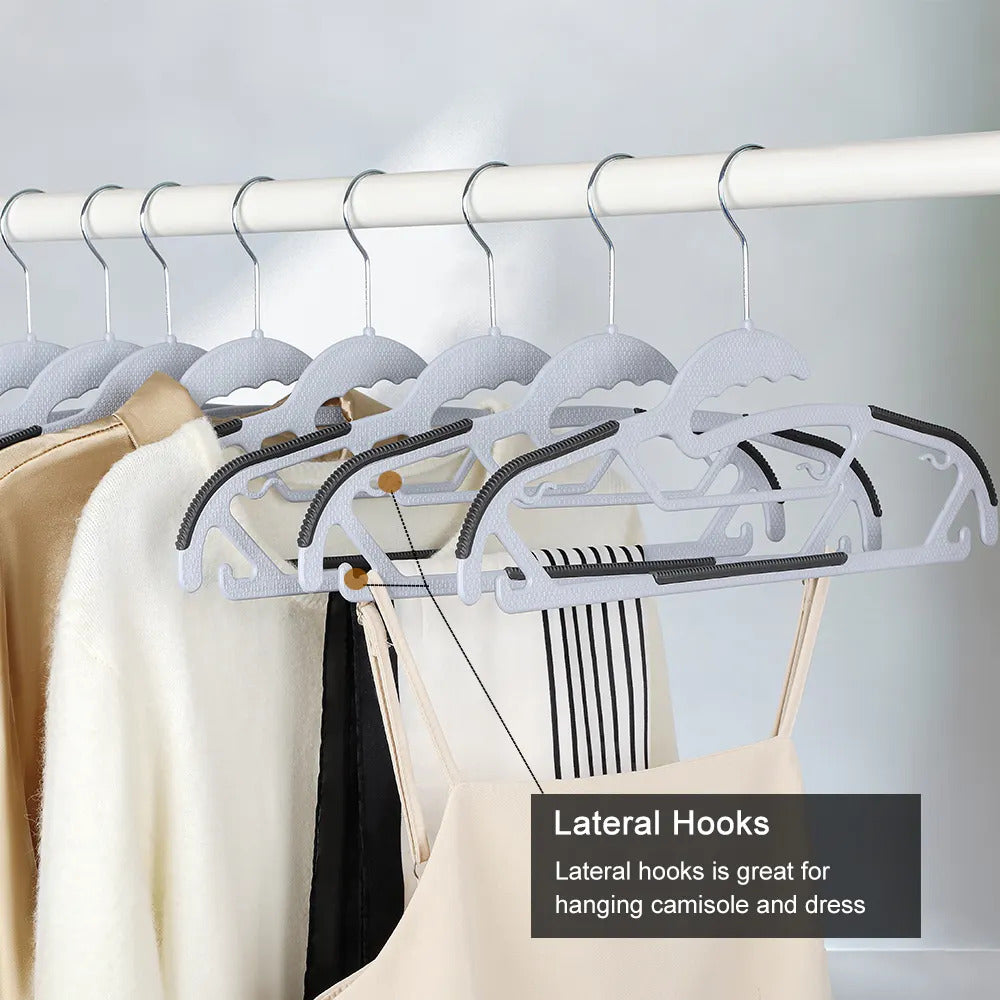 Lazer Clothes Hangers (Pack of 6) with Non-Slip Pads, Space Saving, 6 mm Thickness, Super Lightweight Organizer, Clothes Hanger for Wardrobe, Clothing Hanging