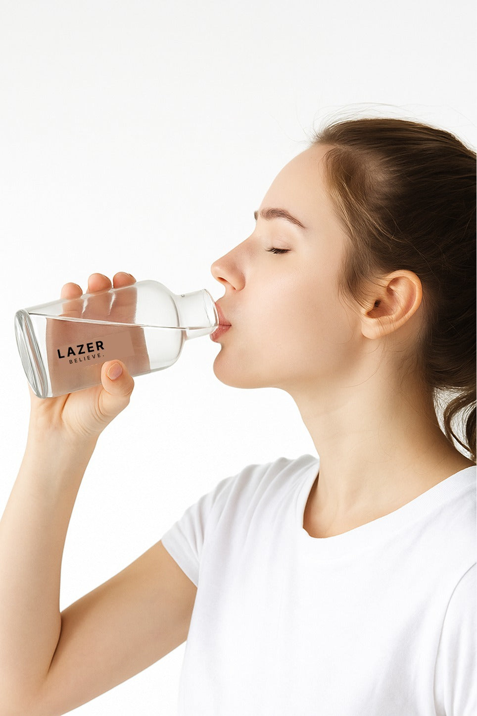 Lazer Pure Borosilicate Glass Water Bottle 300ml – BPA-Free, Eco-Friendly, Durable & Leak-Proof Transparent Bottle