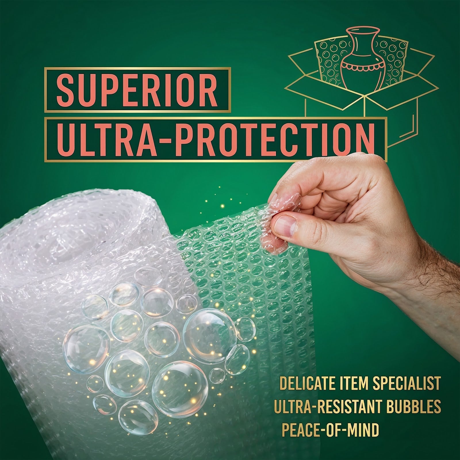 Lazer 50 GSM Pack of 2 Bubble Wrap Roll – 1 Ft Wide x 15 Ft Long, Thick Cushioning for Shipping, Moving & Storage