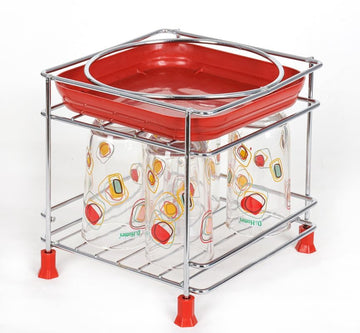 Lazer Round Surface Matka Stand for Water Pot | Pot Stand for kitchen utensils | Steel Matka Stand for Kitchen | Water Pot Stand for Kitchen| 8 X 8 X 7.5 Inch