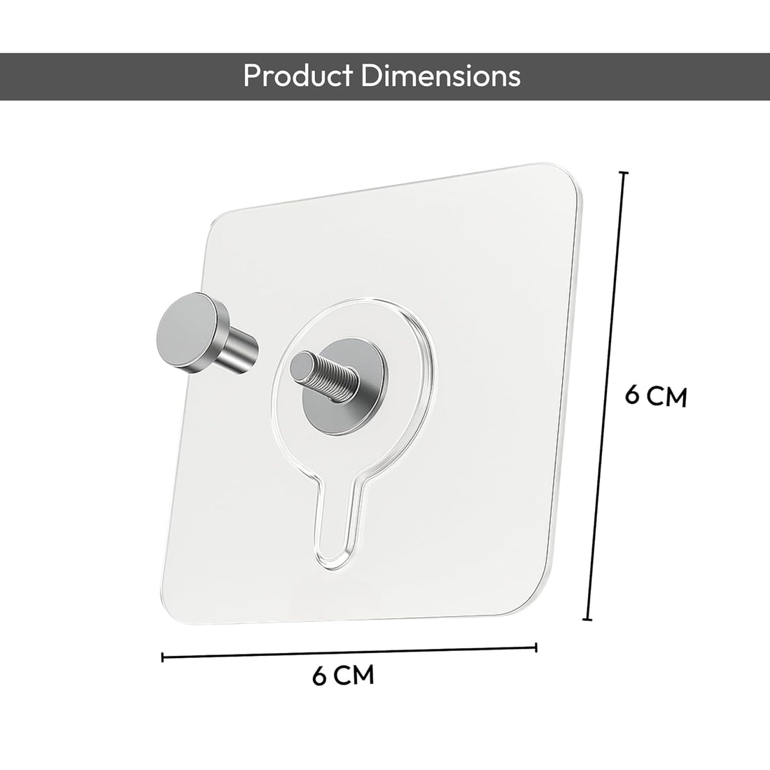 Lazer 10 Pcs Adhesive Wall Hooks, Heavy Duty Self-Adhesive Hooks for Wall Hanging, Transparent Waterproof Sticker Hooks
