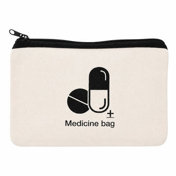 Lazer Cotton Canvas First Aid Kit Pouch – Portable Medical Bag for Emergencies, Hiking & Camping, 8x5 in, Zipper Closure, Hand Washable, Unlined with Printed Design