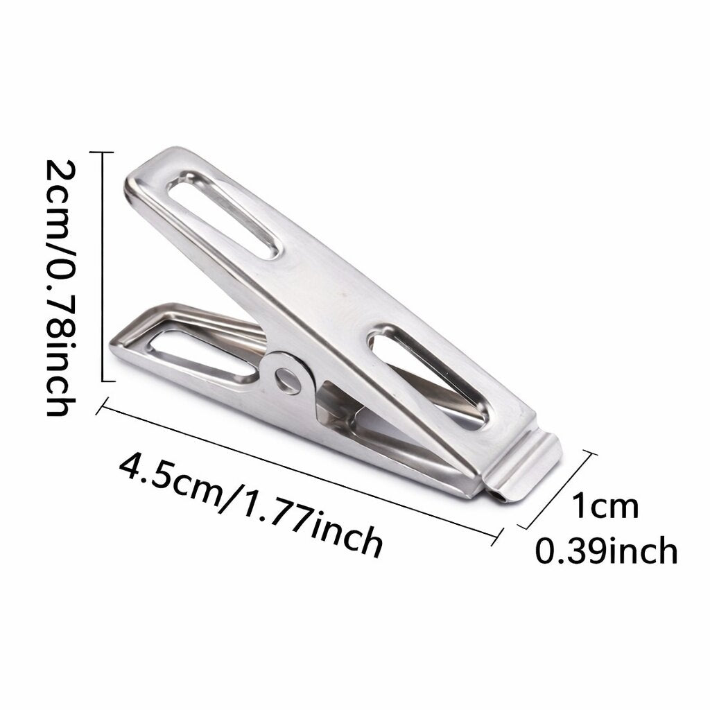 Lazer 16 Pack Stainless Steel Clothespins – Durable 1.5" Utility Clips for Clothesline, Laundry, Craft Projects, Photo Clips & Home Organization