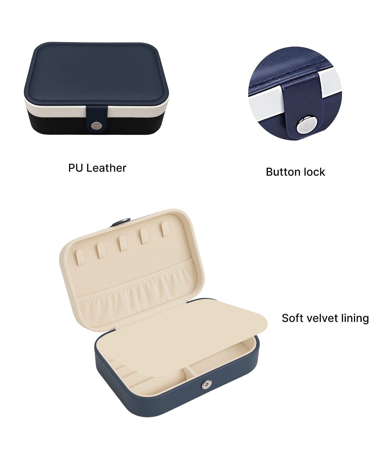 Lazer Jewellery Organiser PU Leather Zipper Portable Storage Box Case with Dividers Container for Rings, Earrings, Necklace Home Organizer