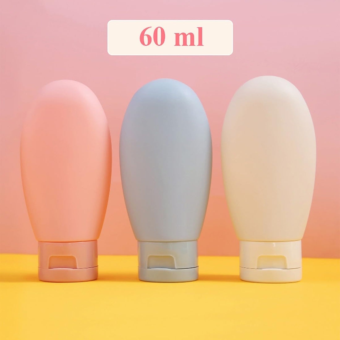 Lazer Pack of 3 Refillable Travel Bottles for Toiletries Silicone Container for Cream, Shampoo Hand Wash, Lotion Storage Bottle Travel Accessories Leak Proof (60 ML)