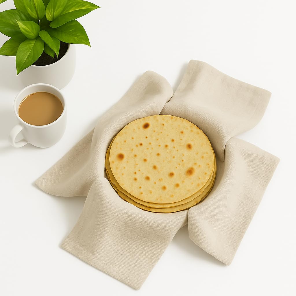 Lazer Double Layer Roti Wrap – Pack of 3 Premium Cotton Chapati Covers with Flaps, Soft & Durable Cotton Seed Fabric for Roti, Paratha, Phulka, Hot Case Kitchen Use