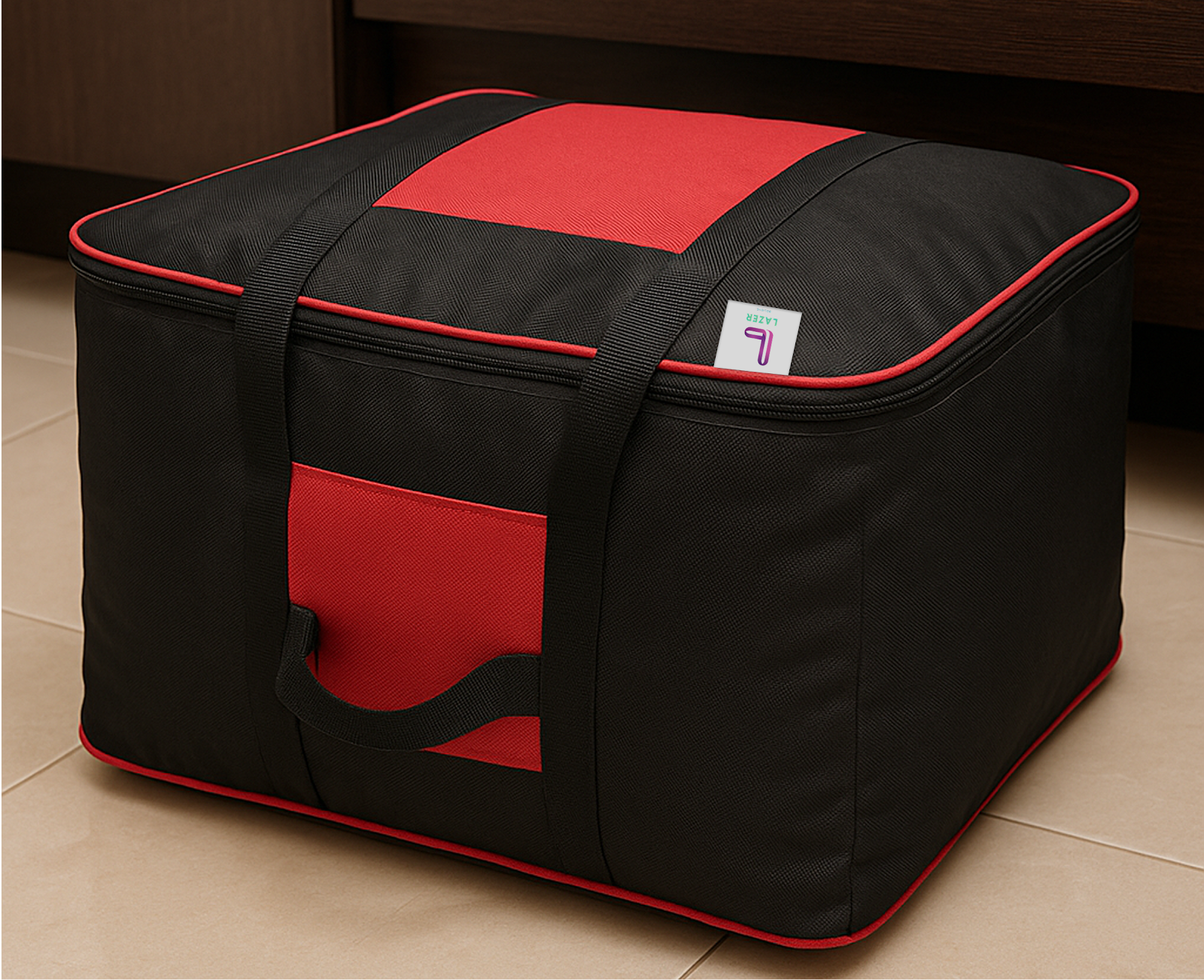 Lazer Pack of 2 Large Moisture Proof Nylon Large Size Organizer with Zippered Closure Underbed Storage Bags For Clothes (54 x 46 x 28 cm)