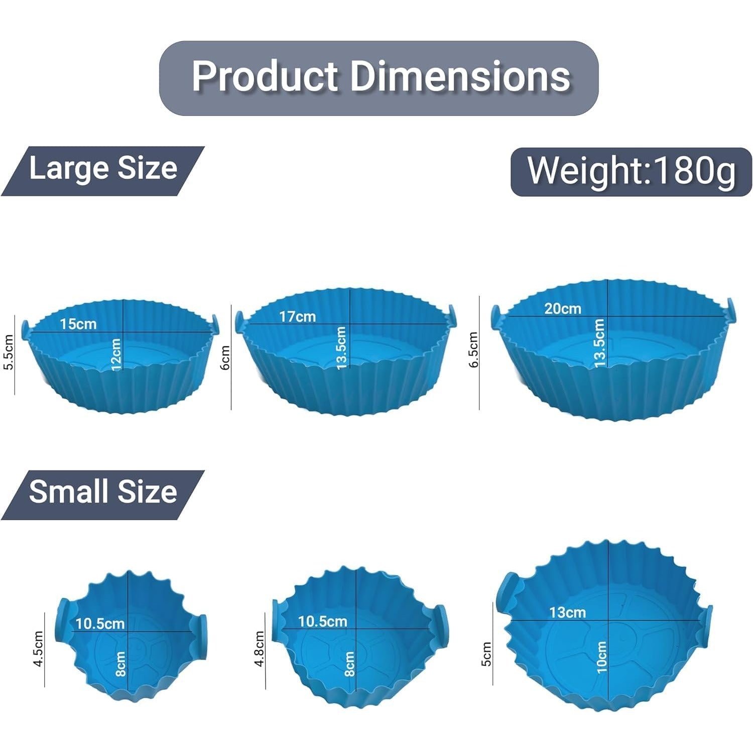 Lazer Air Fryer Silicone Basket Liners Set of 6 | Reusable Non-Stick Baking Mats | Heat Resistant Flexible Tray for Air Fryer Oven | Easy Clean Cooking Accessories Kitchen Essentials