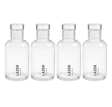Lazer Pure Borosilicate Glass Water Bottle Set of 4 – 300ml Each, BPA-Free, Eco-Friendly, Durable & Leak-Proof Transparent Bottles