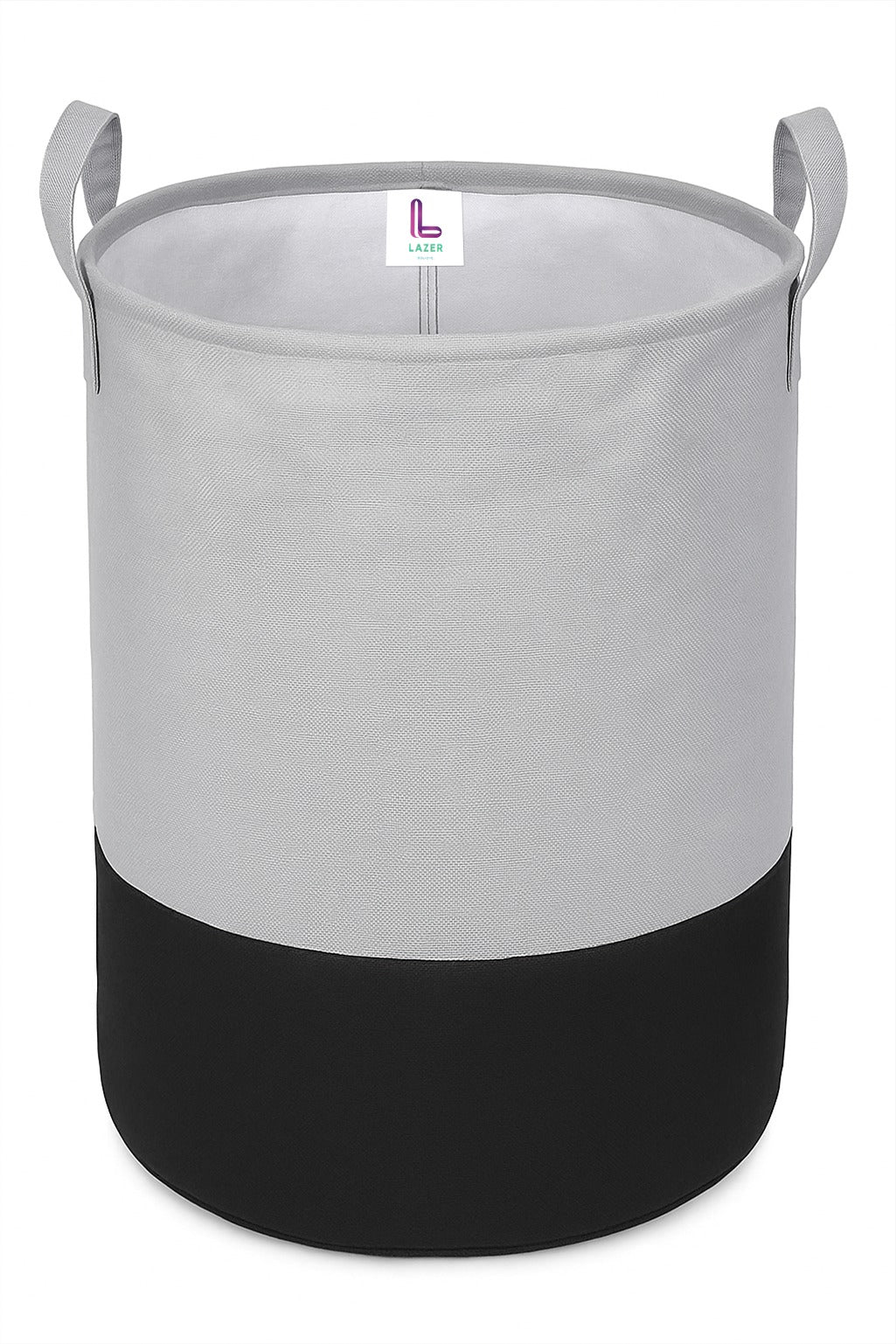 Lazer Large Foldable Round Laundry Bag – 45L Waterproof Non-Woven Storage Basket for Clothes & Toys (Grey)