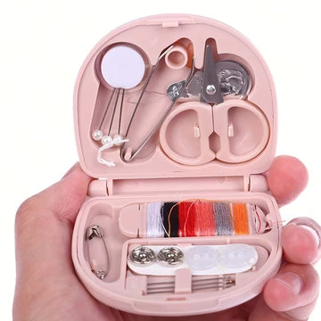 Lazer Mini Travel Sewing Kit Beginner Box Pocket Folding with Sewing Needle, Thread, Cotton, Pin, Scissors, Button, Clip, Needle Threader