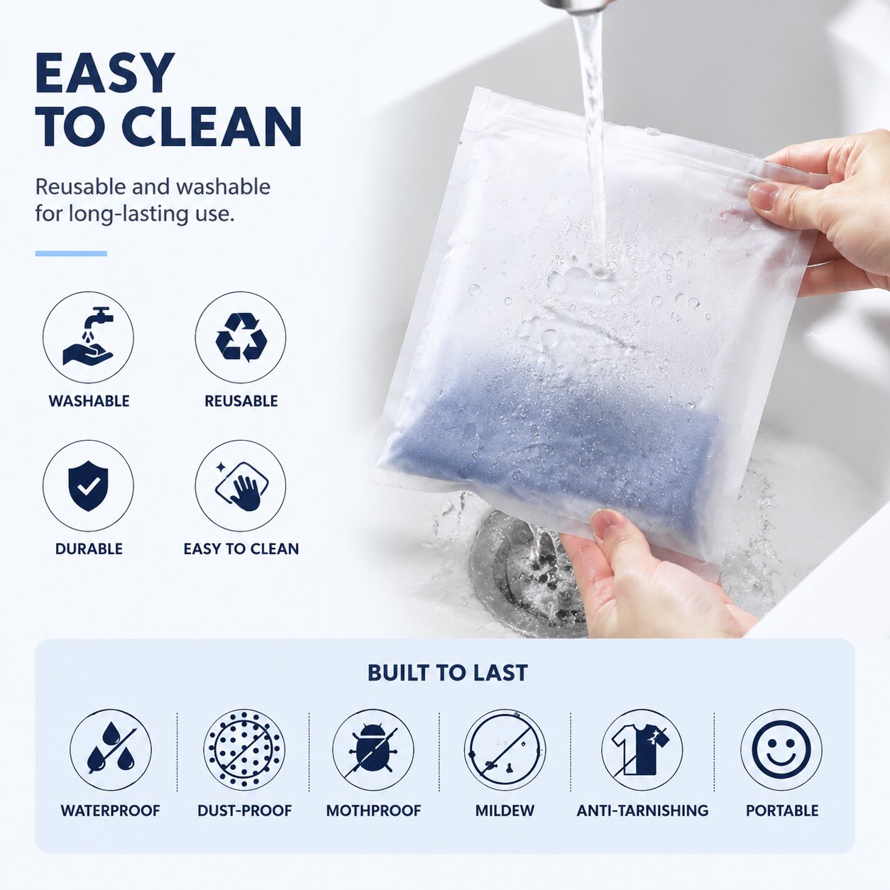 Lazer Pack of 10 Reusable Frosted Zip Bags – Multipurpose Travel Storage Pouches for Clothes, Shoes, Toiletries, Cosmetics & Stationery – Gift & Travel Essentials – 30*35cm