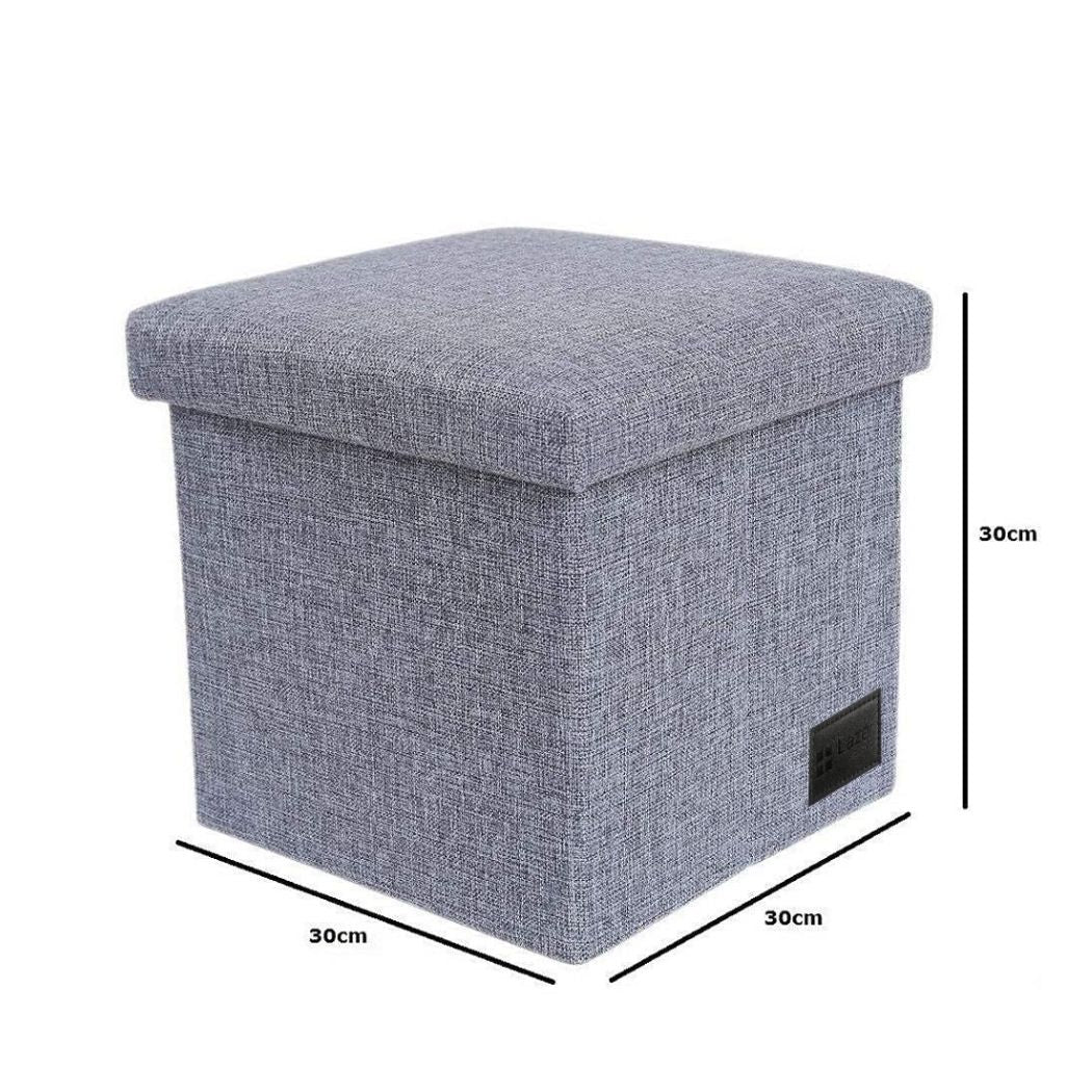 Lazer Linen Folding Organizer Ottoman Storage Bench Footrest