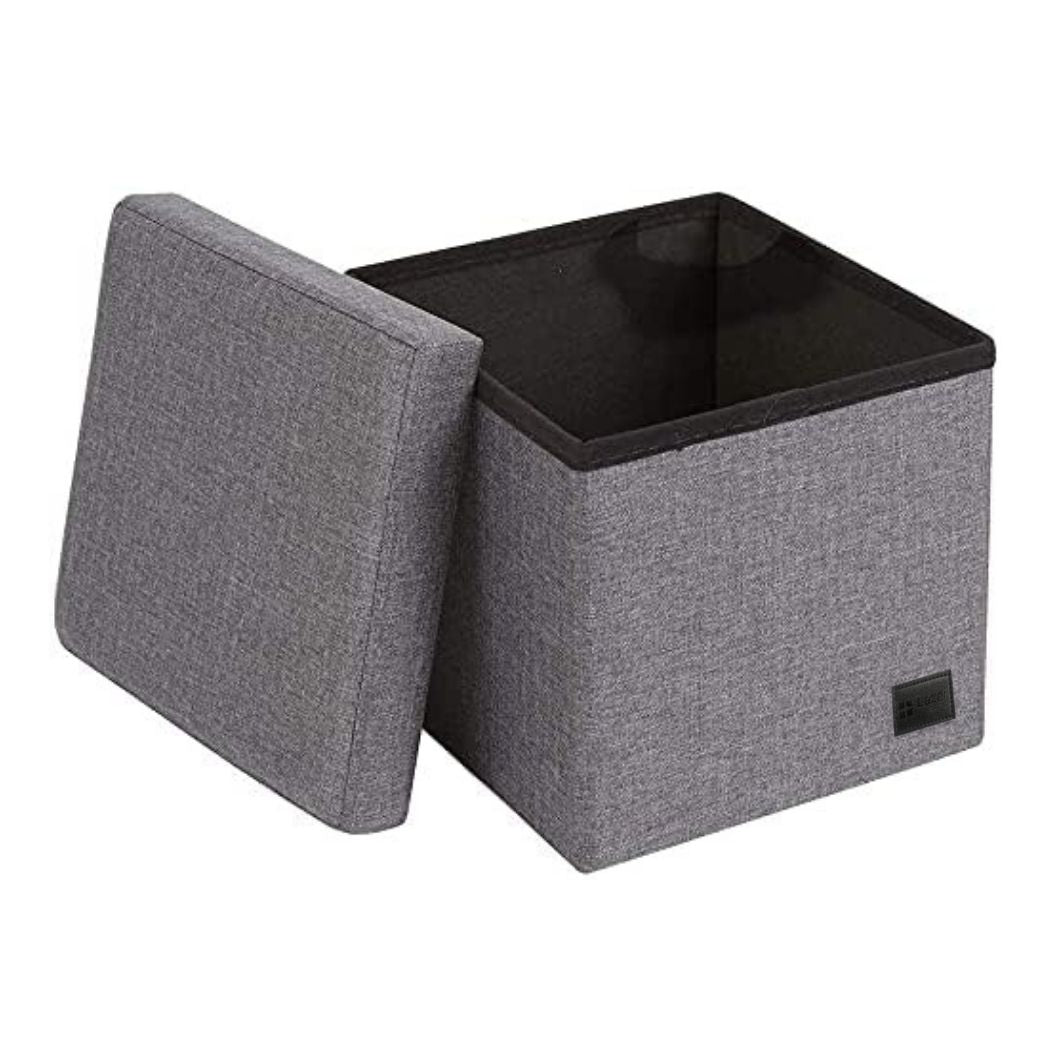 Lazer Linen Folding Organizer Ottoman Storage Bench Footrest