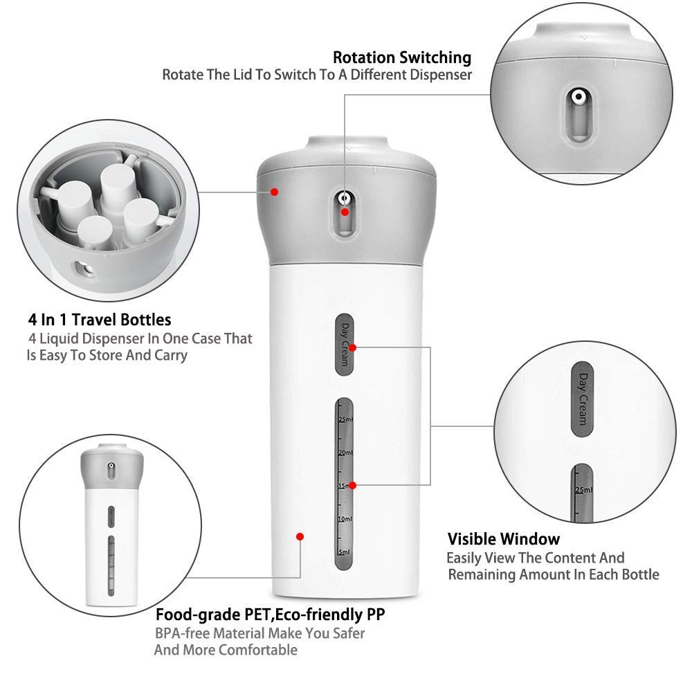 Lazer Travel Bottle Dispenser Set (40 ml Each)