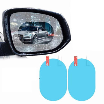 Lazer Universal Rear-View Mirror Protective Film – Waterproof, Anti-Fog, Rainproof Anti-Water Sticker (Oval - 2 PCs)