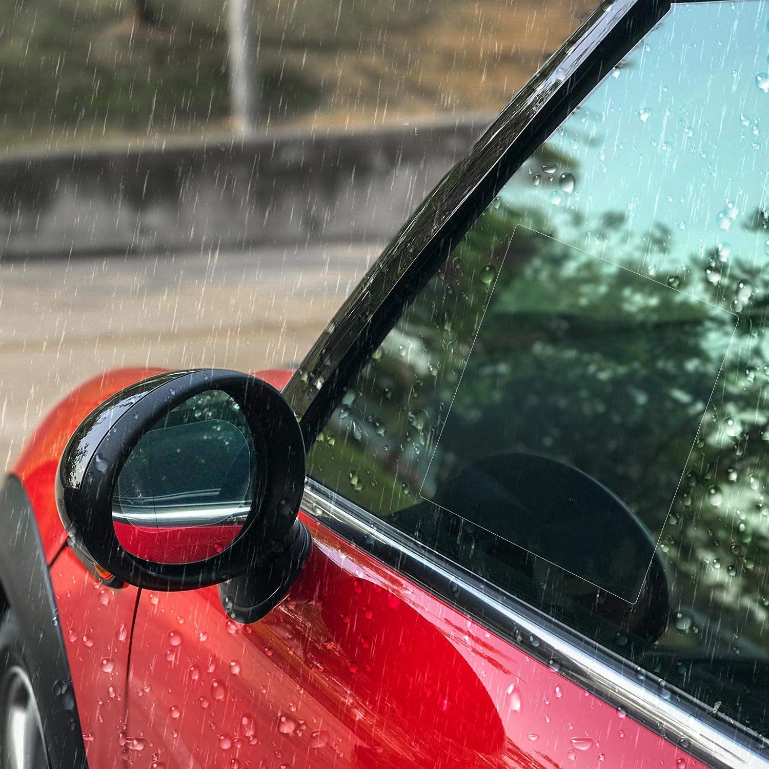 Lazer Universal Rear-View Mirror Protective Film – Waterproof, Anti-Fog, Rainproof Anti-Water Sticker (Oval - 2 PCs)
