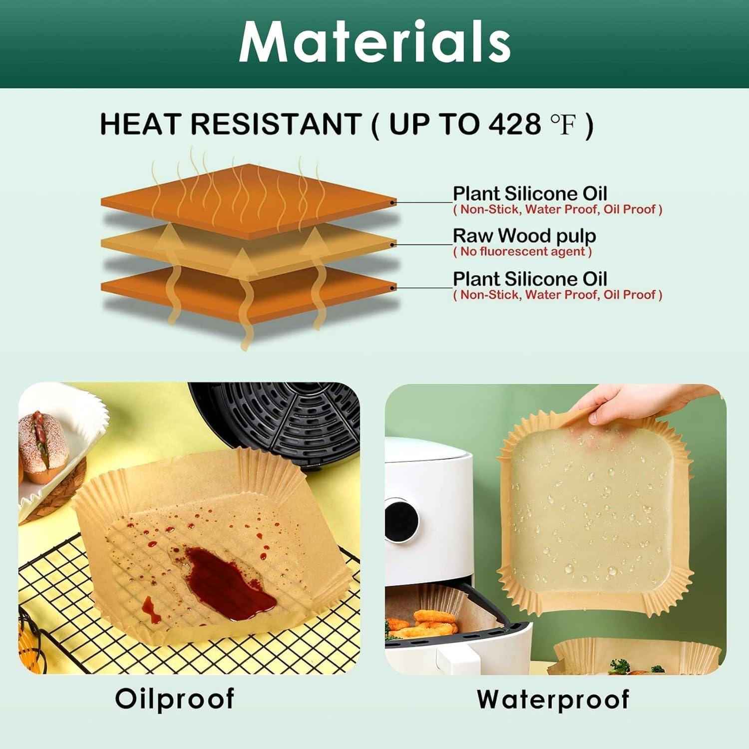 Lazer Disposable Oil-Proof Air Fryer Liner (Paper)