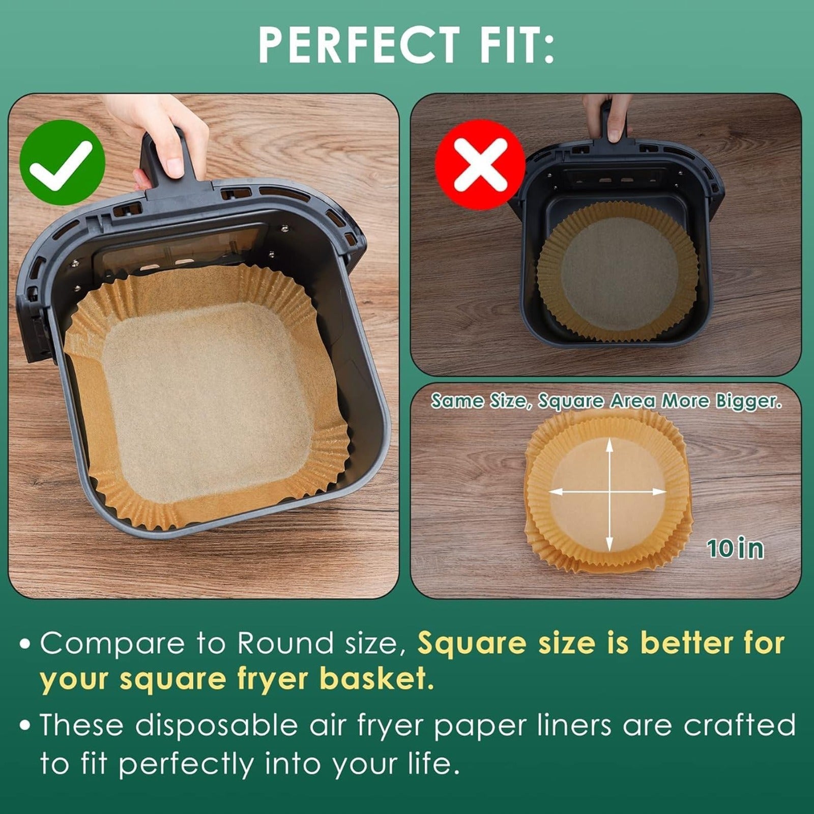Lazer Disposable Oil-Proof Air Fryer Liner (Paper)