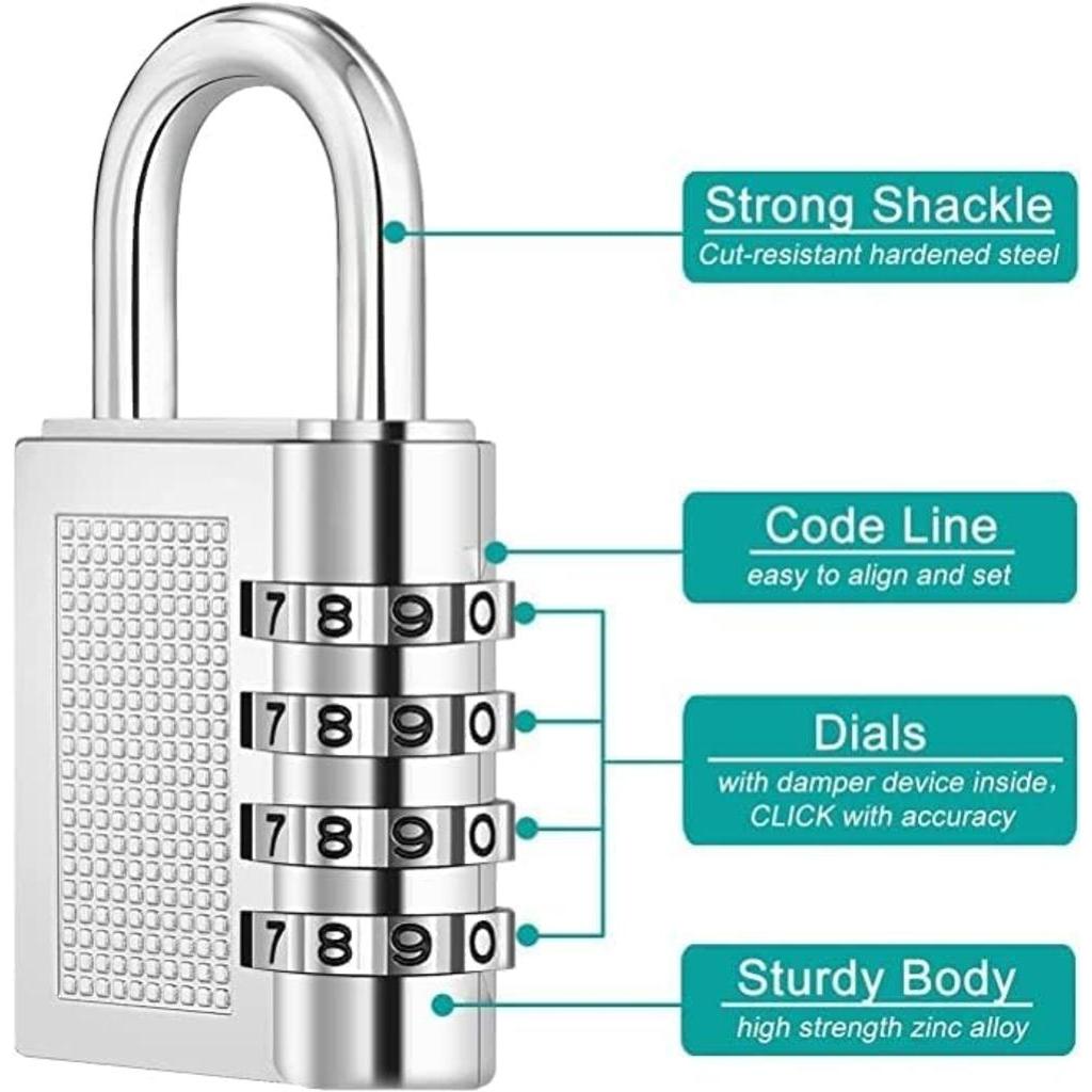 Lazer 4-Digit Combination Pad Lock