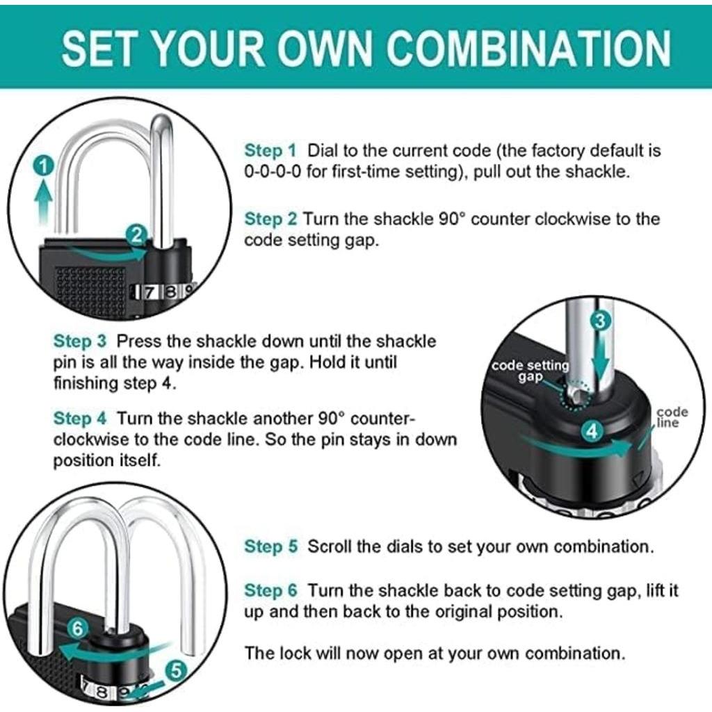 Lazer 4-Digit Combination Pad Lock