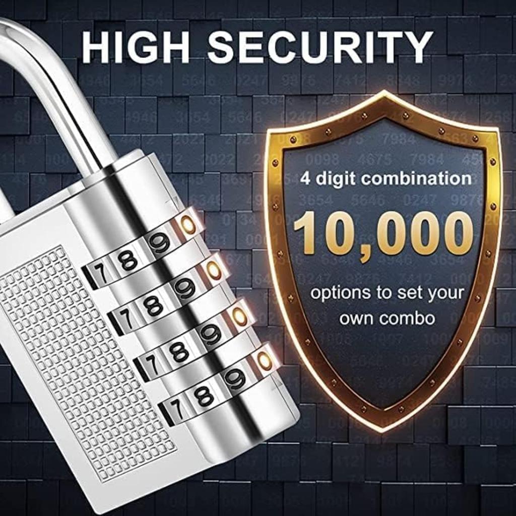 Lazer 4-Digit Combination Pad Lock