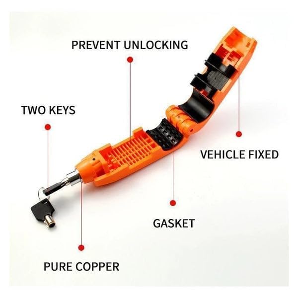 Lazer Stainless Steel Matt Finish Heavy Duty Bike Brake Keypad Lock Locking System By Holding Handle Bar With Brake Lever - For All Bikes And Scooters |(Multicolor)
