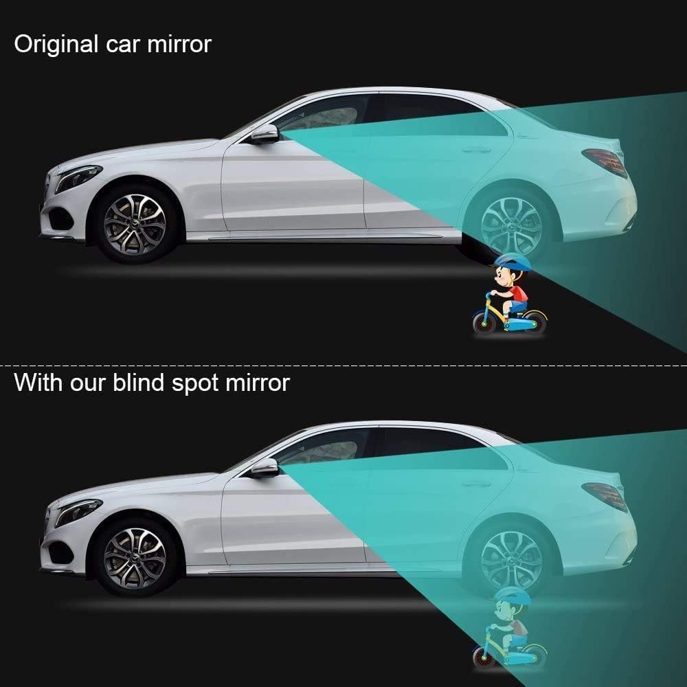 Lazer Round HD Glass Convex Side Blind Spot Mirrors – 360° Wide Angle Rearview Mirrors, for Cars, SUVs, and Trucks (2 Inches)