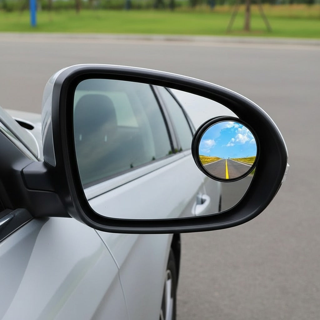Lazer Round HD Glass Convex Side Blind Spot Mirrors – 360° Wide Angle Rearview Mirrors, for Cars, SUVs, and Trucks (2 Inches)