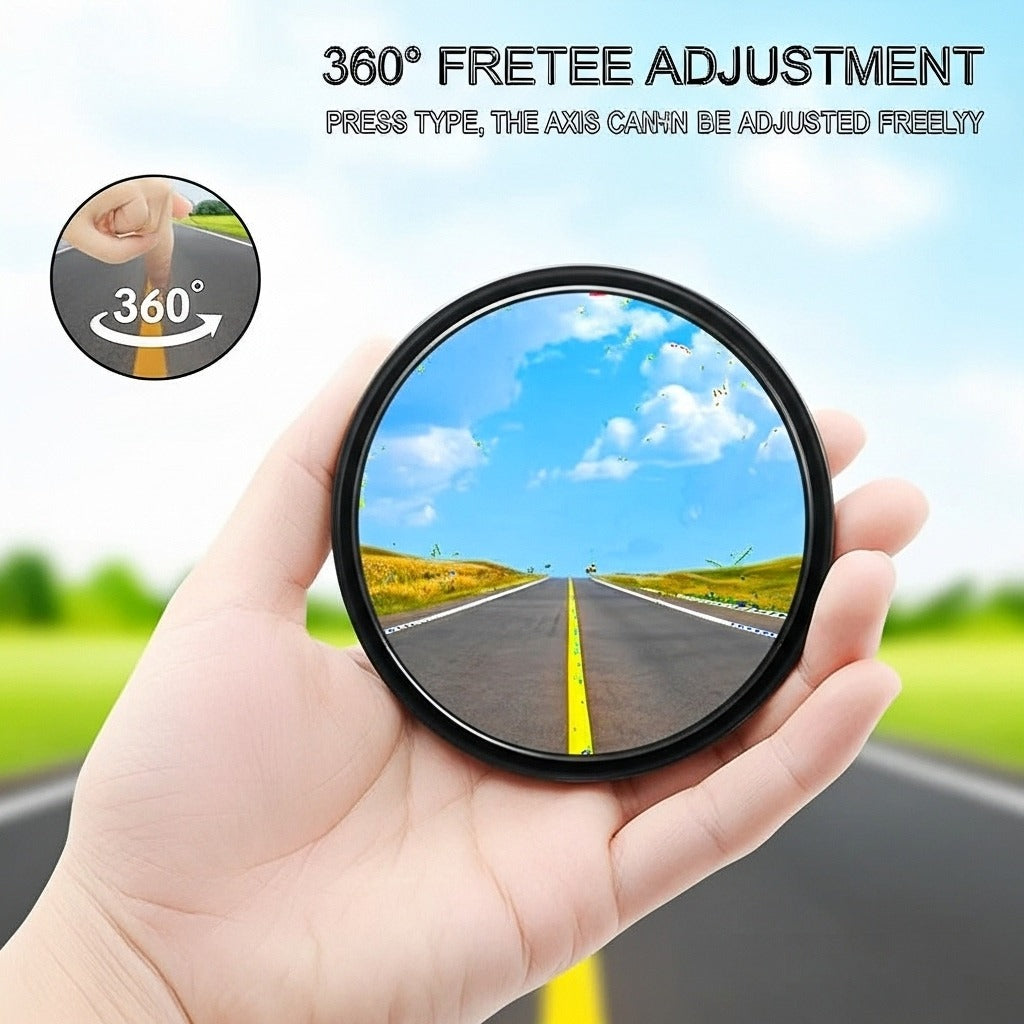 Lazer Round HD Glass Convex Side Blind Spot Mirrors – 360° Wide Angle Rearview Mirrors, for Cars, SUVs, and Trucks (2 Inches)