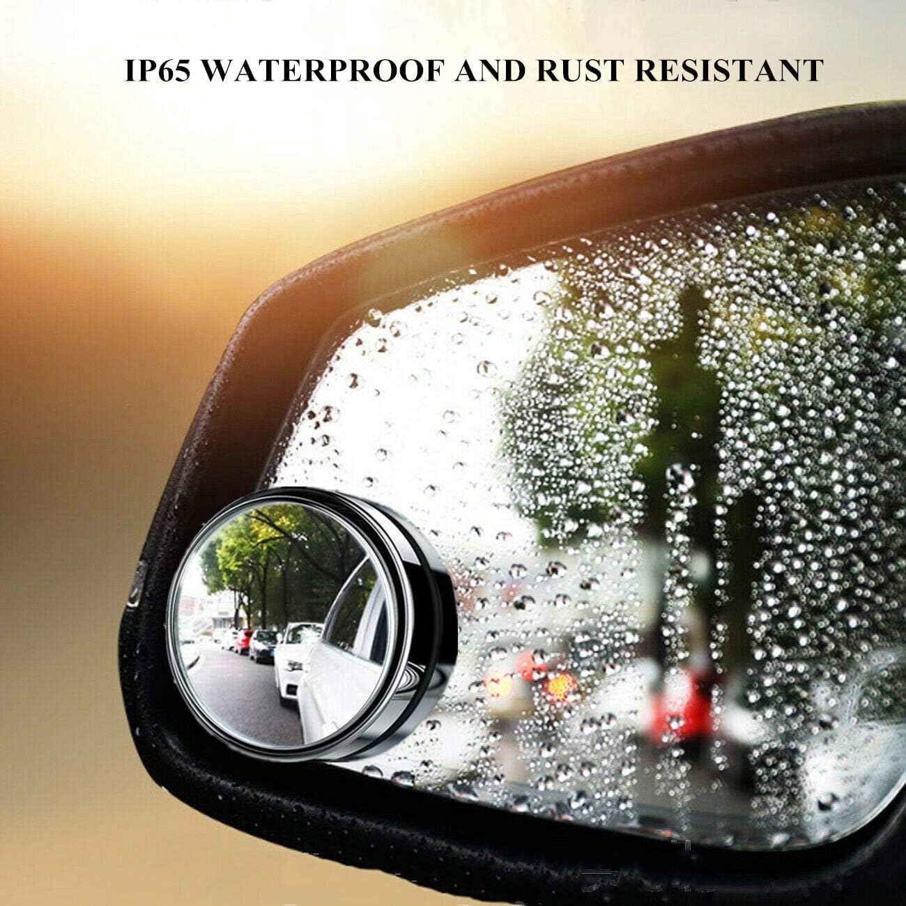 Lazer Round HD Glass Convex Side Blind Spot Mirrors – 360° Wide Angle Rearview Mirrors, for Cars, SUVs, and Trucks (2 Inches)