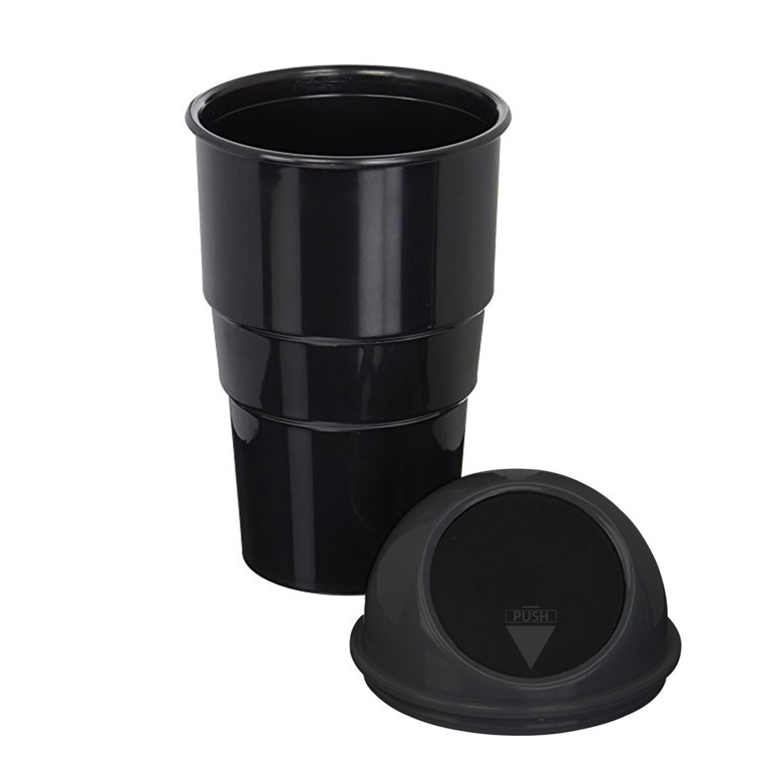Lazer Portable Car Dustbin – Mini Plastic Trash Can for Cars (Black)